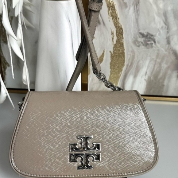 EUC Tory Burch Britten Mini Crossbody FrenchGrey